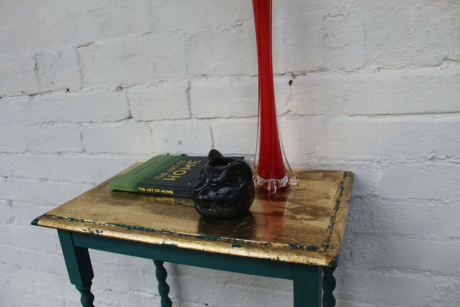 photo for sale Carolina Green And Gold Barley Twist Leg Table