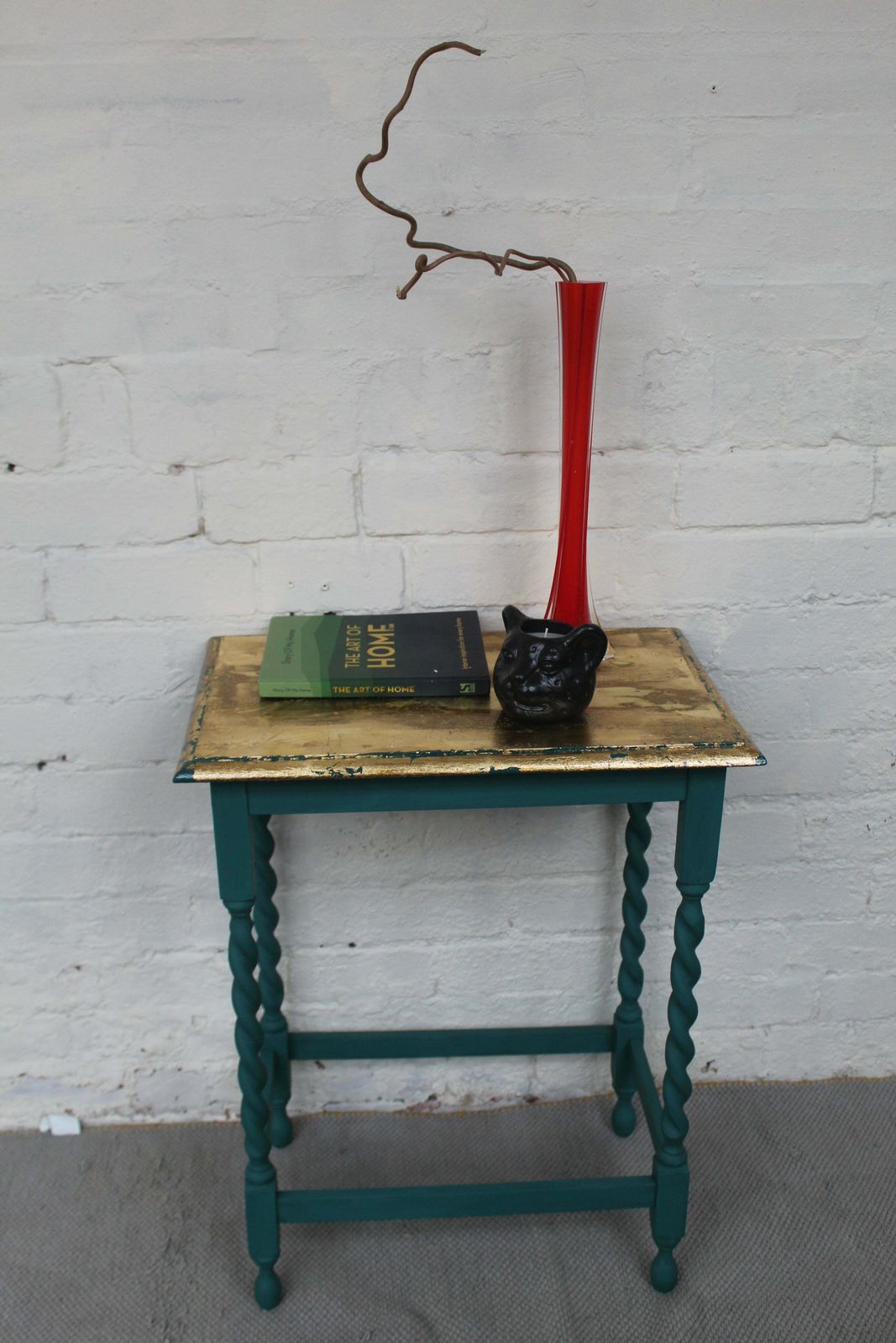 photo buy Carolina Green And Gold Barley Twist Leg Table