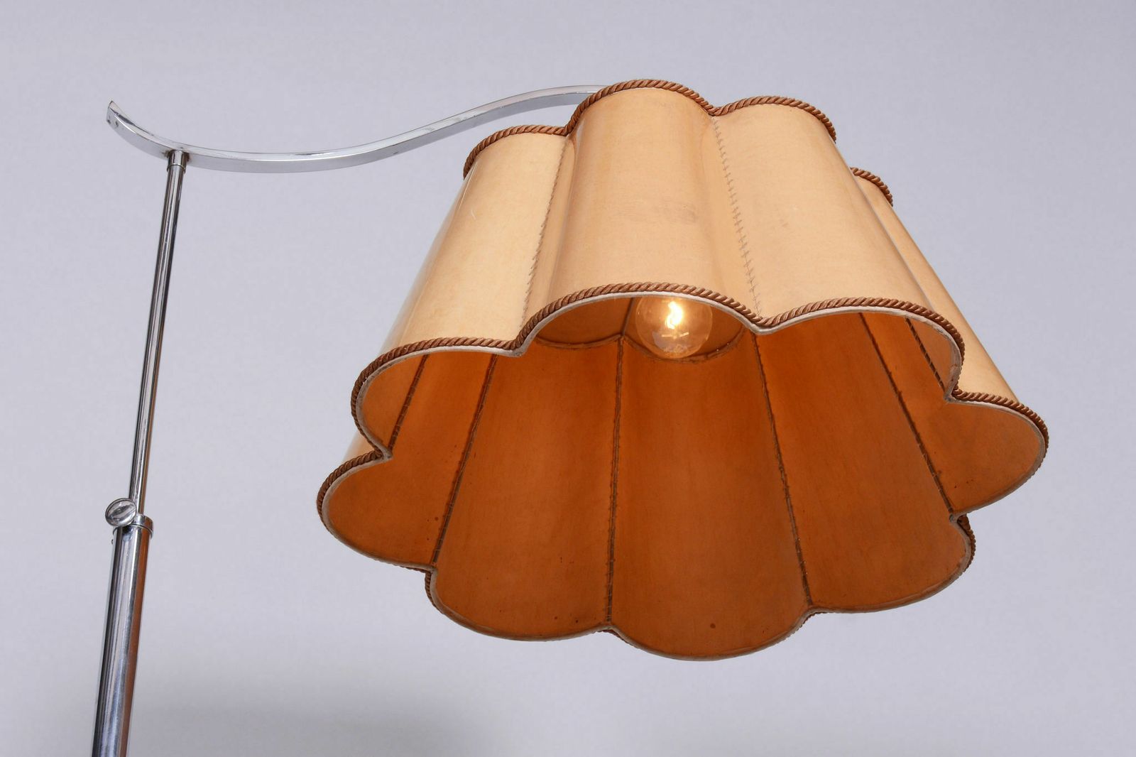 20th Century Czech Bauhaus Chrome Floor Lamp With Parchment Shade, 1920s photo furniture