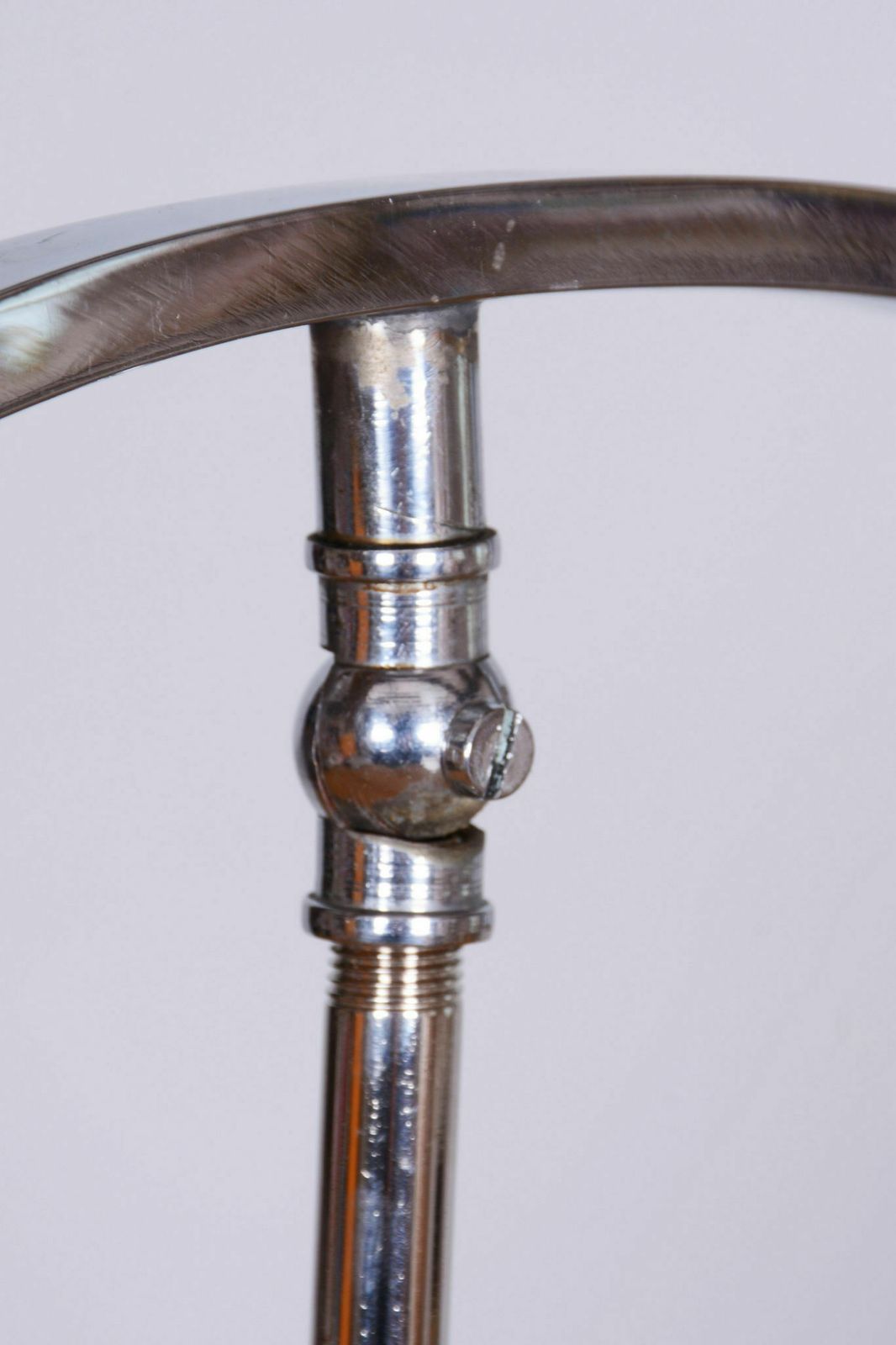 1050.0 20th Century Czech Bauhaus Chrome Floor Lamp With Parchment Shade, 1920s photo