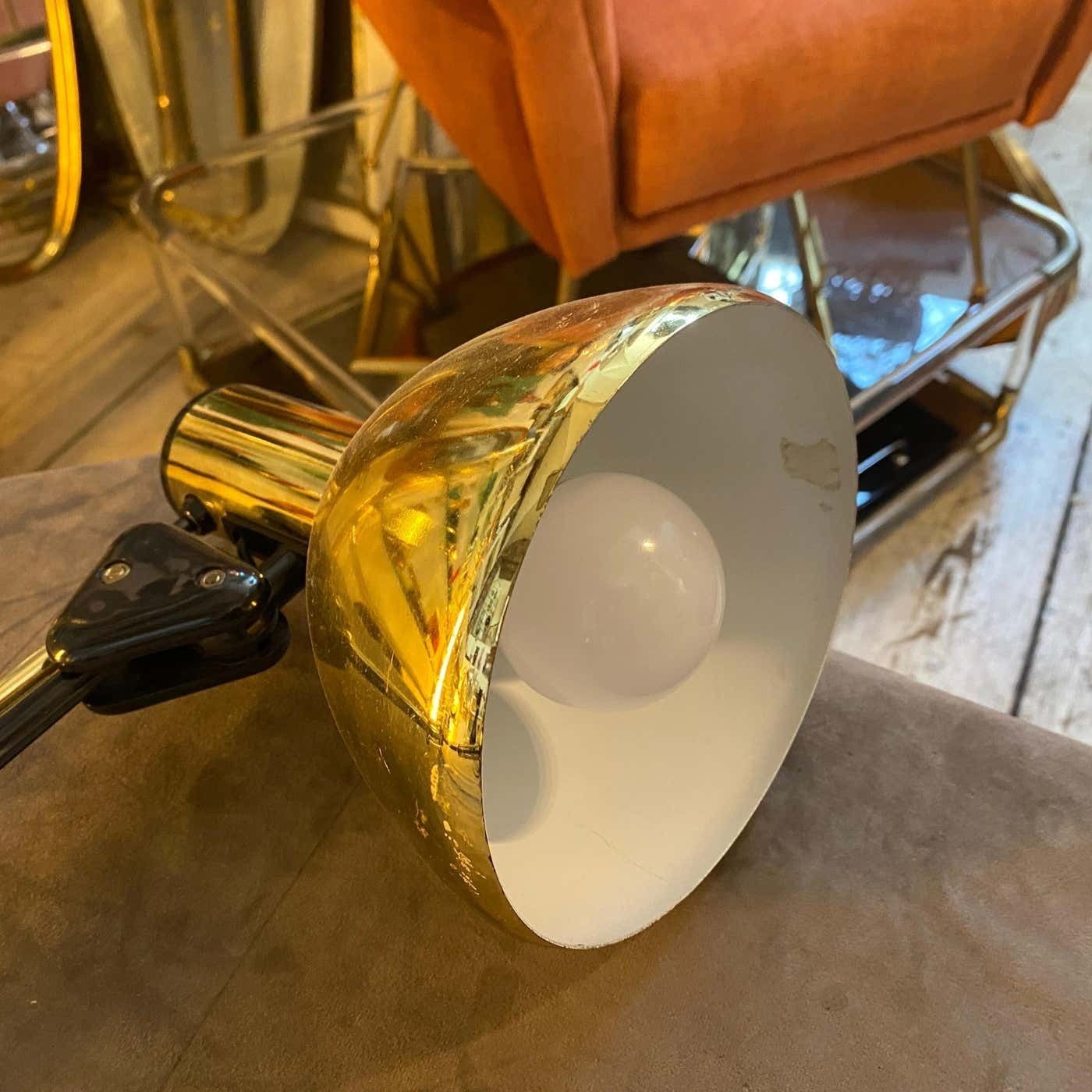 photo furniture 1970s Mid Century Modern Gilt Metal Italian Adjustable Desk Lamp