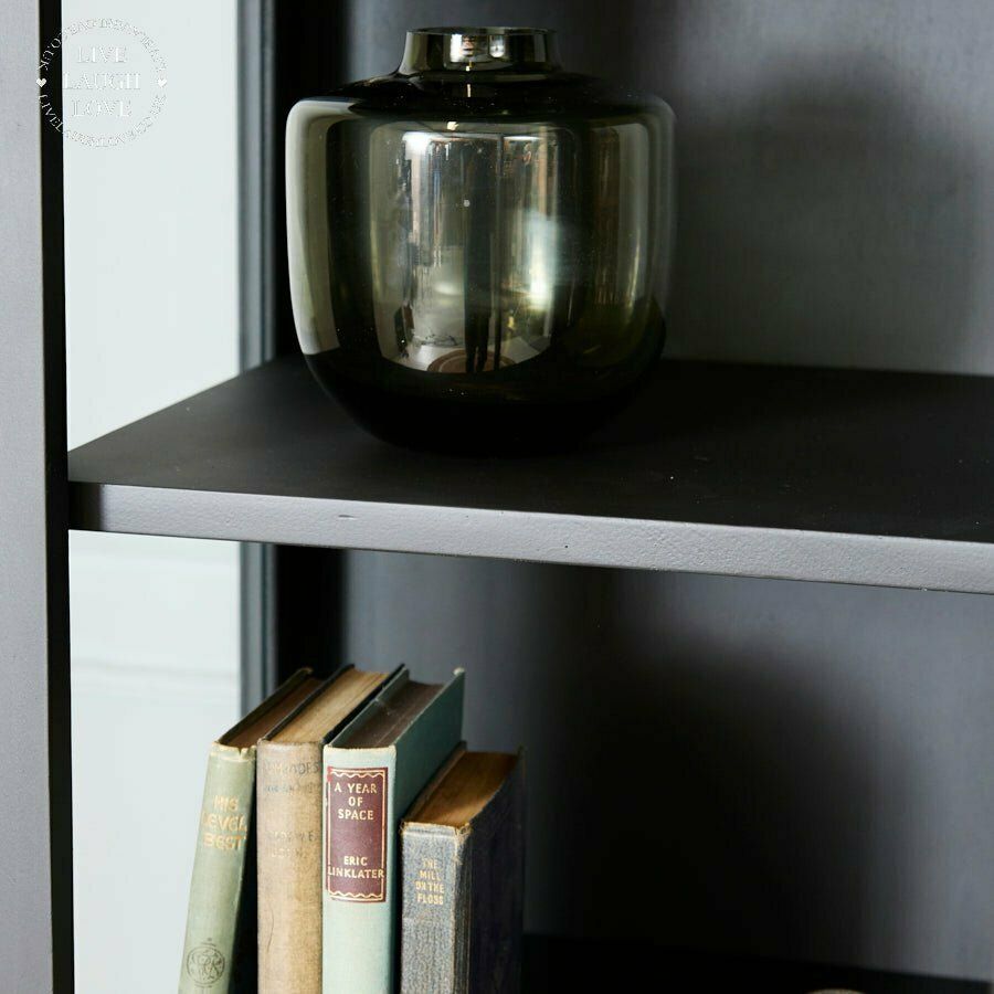Black Painted Wooden Display Cabinet With Drawer photo 495.0
