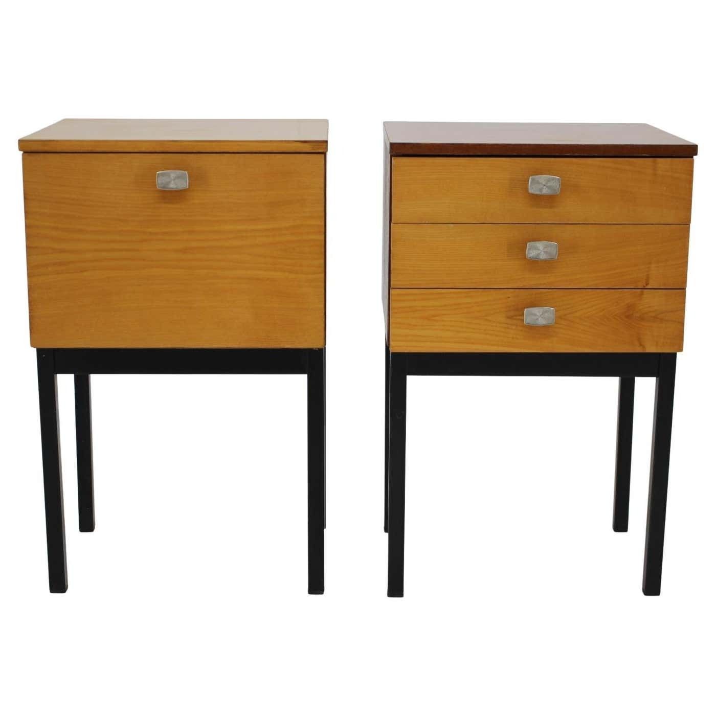 1970s Pair Of Bedside Tables By Up Zavody, Czechoslovakia