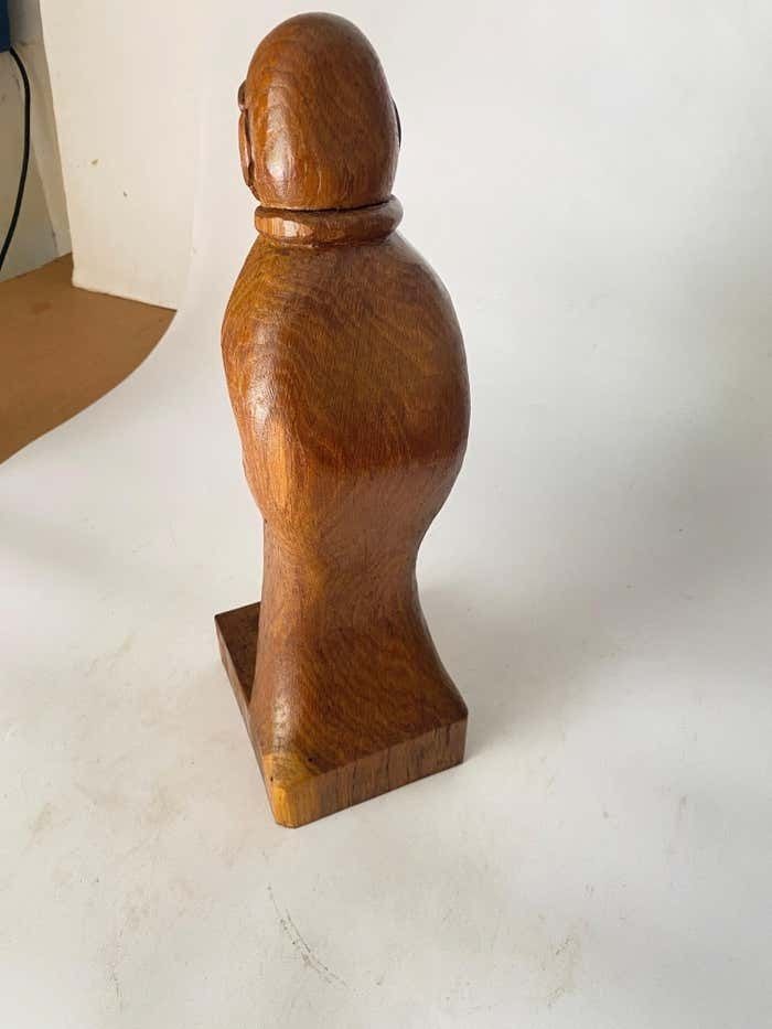 Wood Sculpture In Oak By French Designer 1950 Brown Color photo buy
