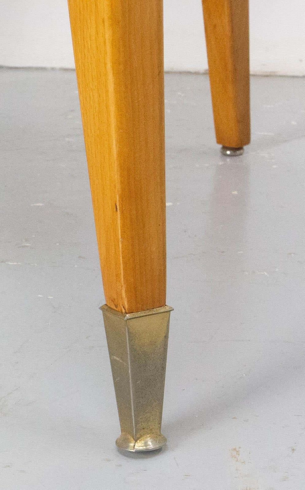 photo for sale Six Dining Chairs Beech And Skai Midcentury French, Circa 1960