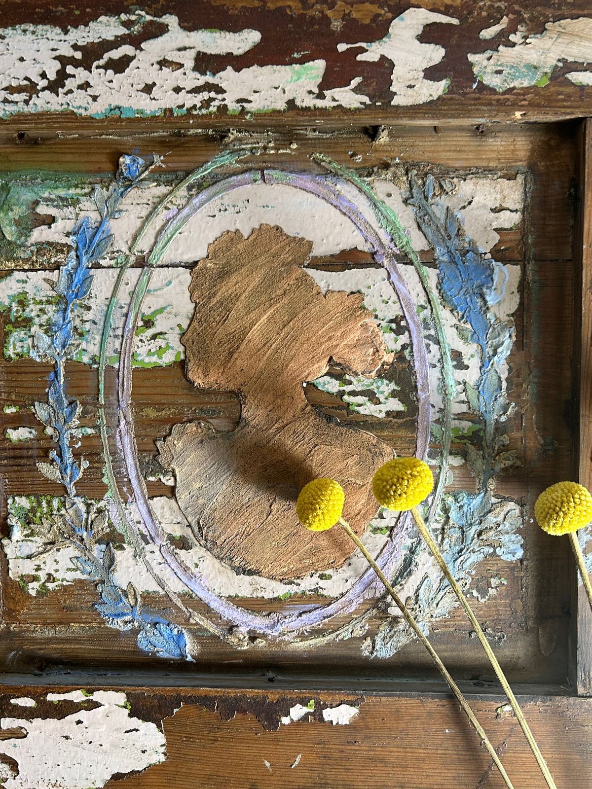 Reclaimed Vintage Door Wall Hanging With Inlaid Versailles Style Panels photo 225.0