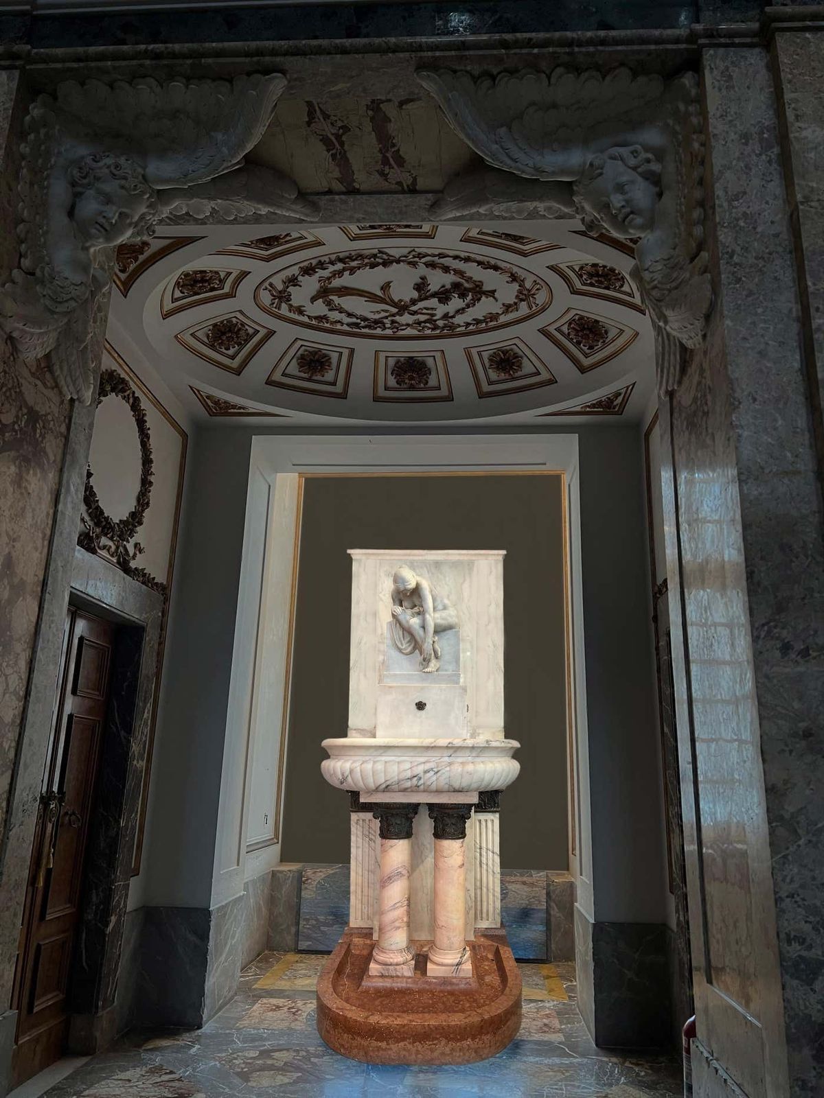 Monumental Marble Fountain With Sculpture Of Woman. Paris/Budapest, 1929 photo furniture