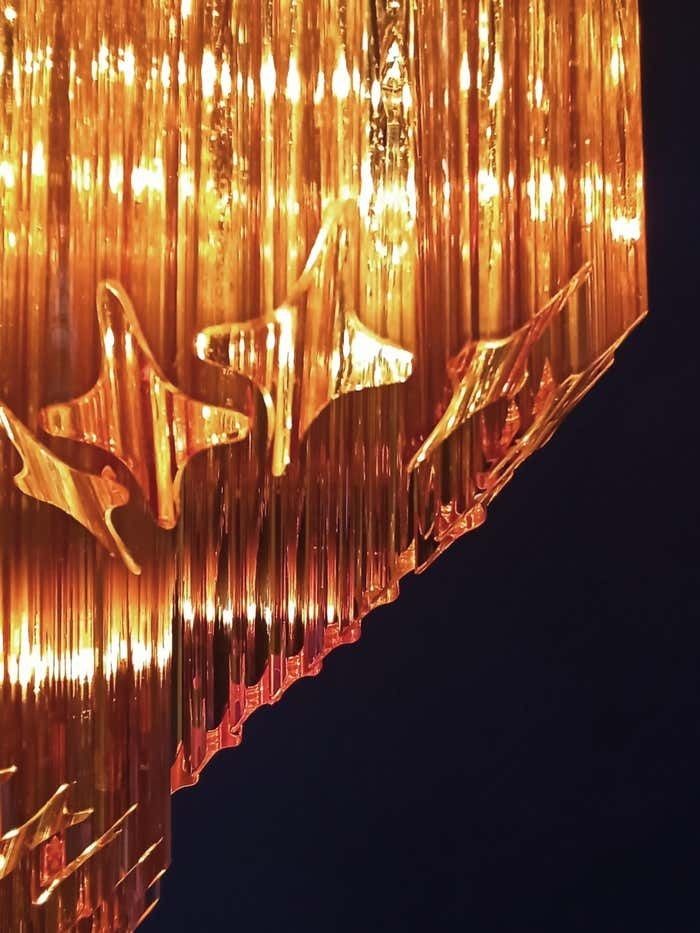 Beautiful Quadriedri Murano Glass Chandeliers   114 Shaded Amber Prism photo Lighting