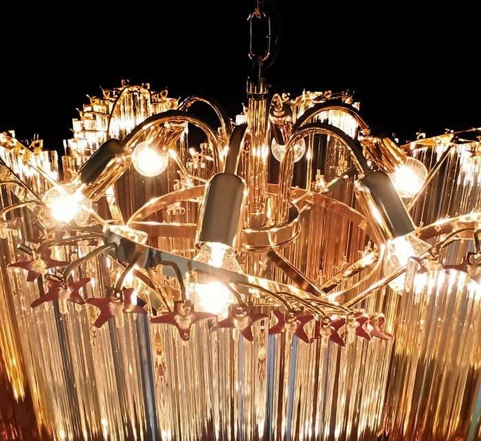 photo vinterior Beautiful Quadriedri Murano Glass Chandeliers   114 Shaded Amber Prism