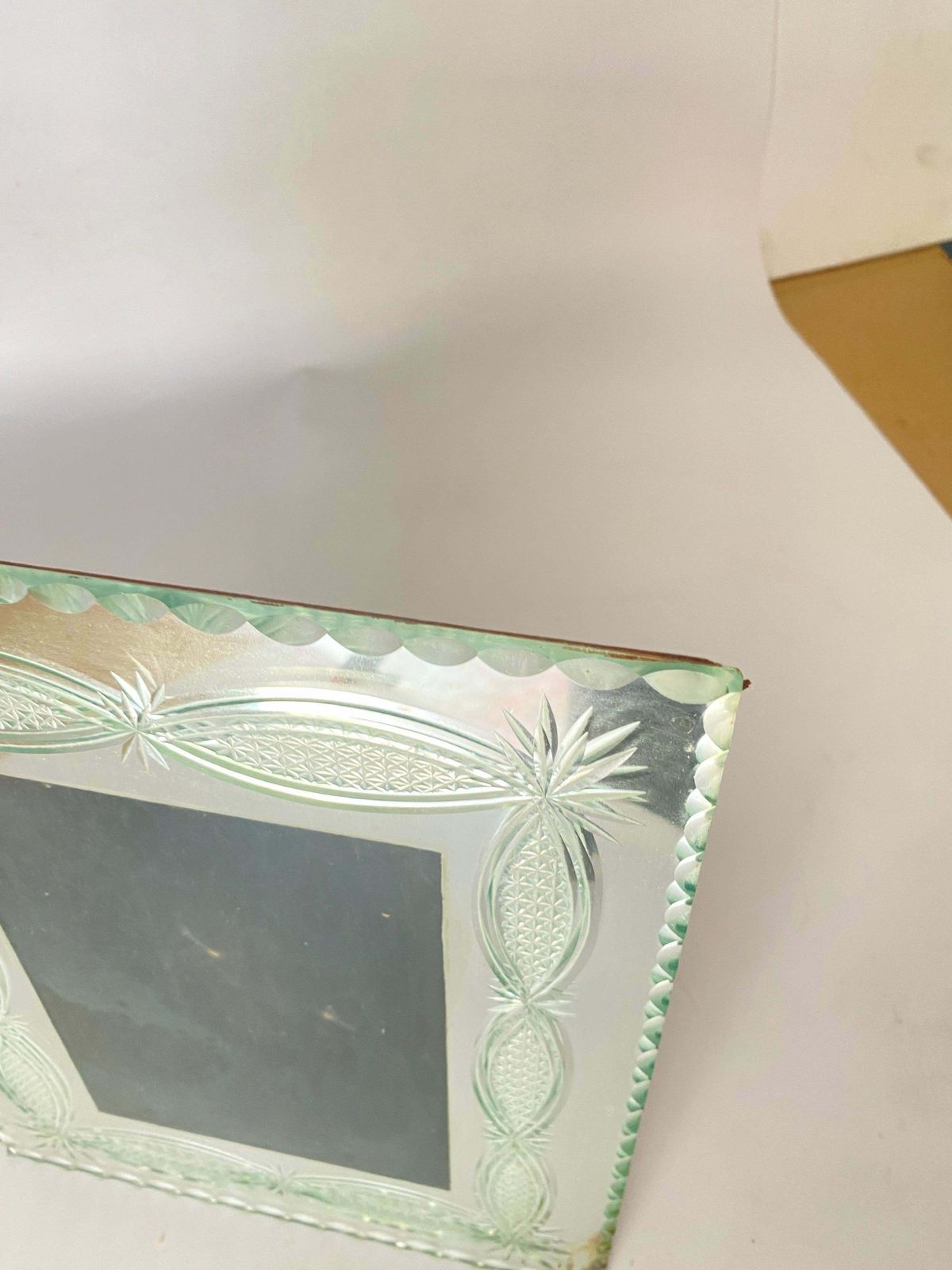 photo furniture Art Deco Picture Frame In Bevelded Mirror France Circa 1935 Green Colour