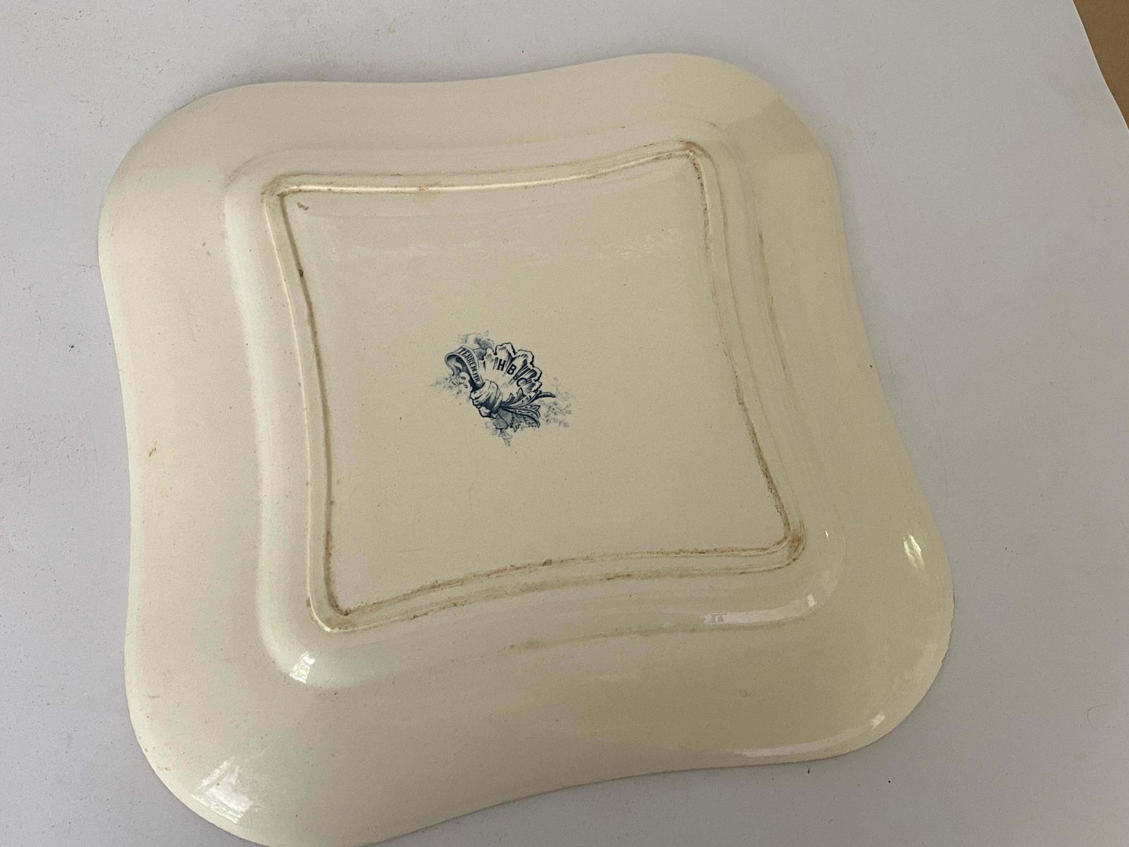 Faience Dish By Terre De Fer With Flowers Decor France 19th Century Signed photo furniture