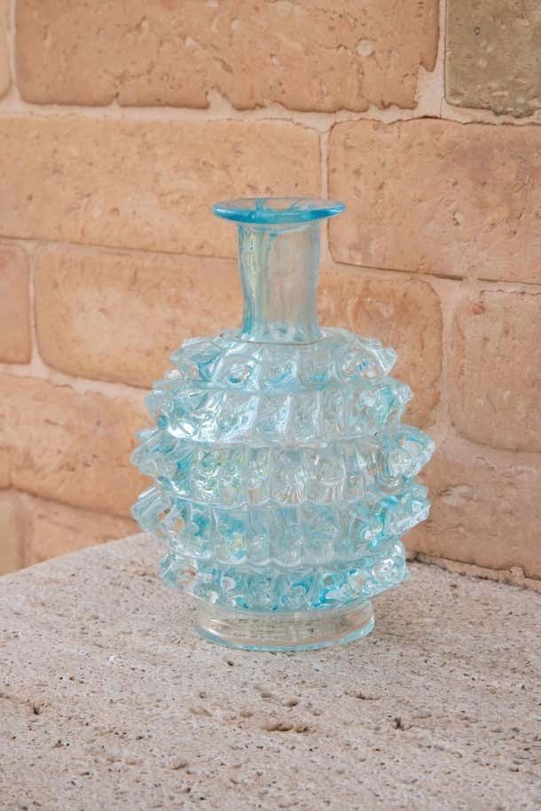 Rare Blu Ercole Barovier Rostrato Murano Glass Vase For Barovier And Toso 1940s photo Home Decor