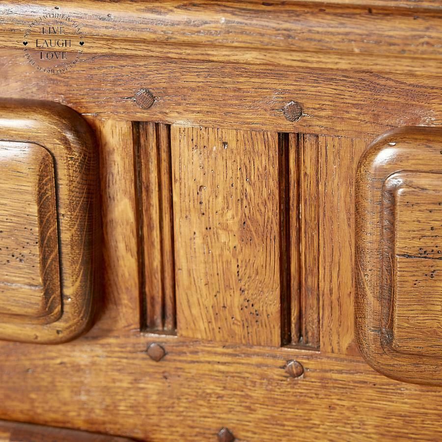 Vintage French Solid Oak Handmade Dresser photo Furniture