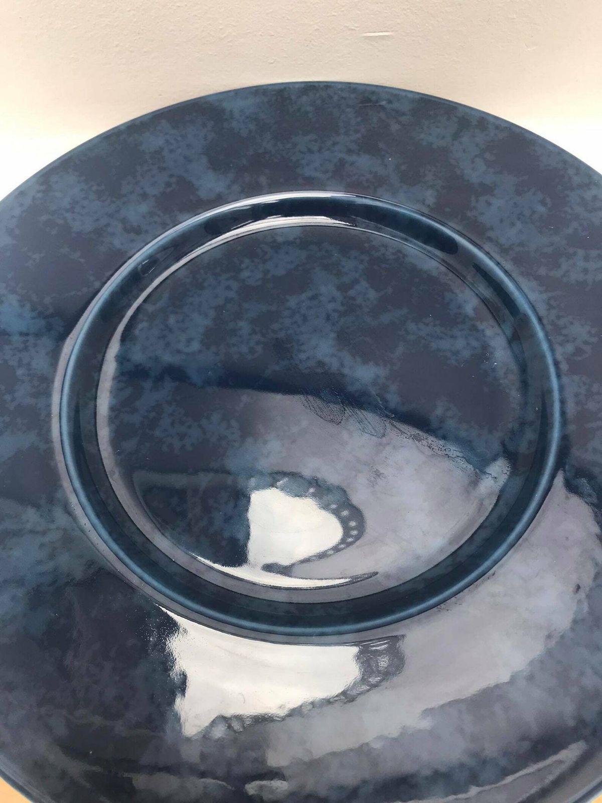 Set 2 Chargers Christofle Marbled Blue Porcelain Large Presentation Plates Blue Accents Under Plates Table Decor Gift For Couple Wedding photo buy