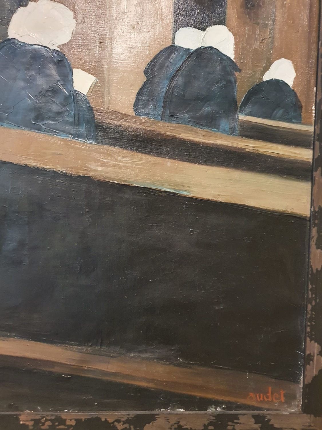 Large Vintage Oil On Canvas Painting (Fernand Audet) photo for sale