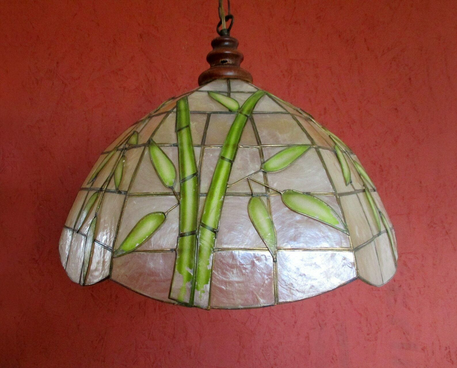 Capiz Lampshade | Capiz Shell | Vintage Lampshade | Capiz Lighting | Bamboo Lampshade | Bamboo Décor | Vintage Capiz | Pendant Lampshade