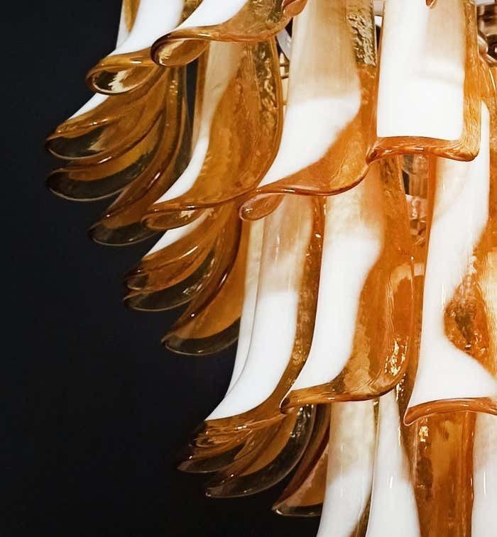 Beautiful Murano Chandeliers In The Manner Of Mazzega   75 Caramel Glass Petalsi photo Lighting