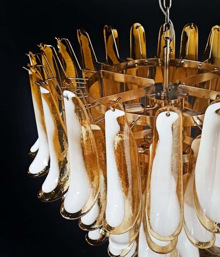 Beautiful Murano Chandeliers In The Manner Of Mazzega   75 Caramel Glass Petalsi photo vinterior