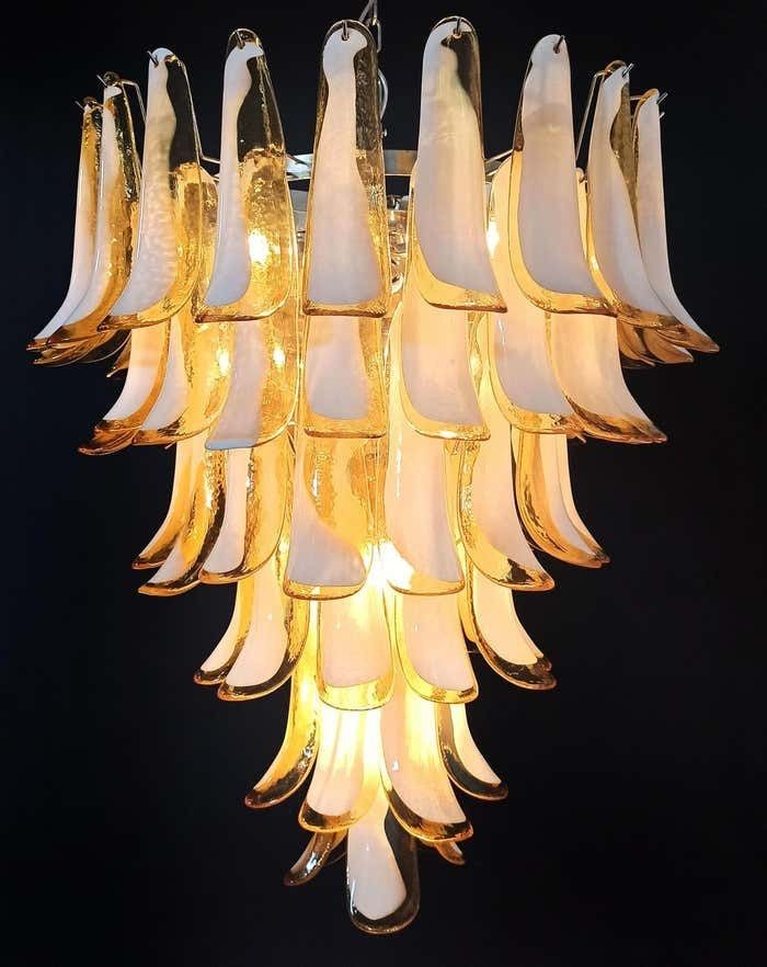 5794.0 Beautiful Murano Chandeliers In The Manner Of Mazzega   75 Caramel Glass Petalsi photo