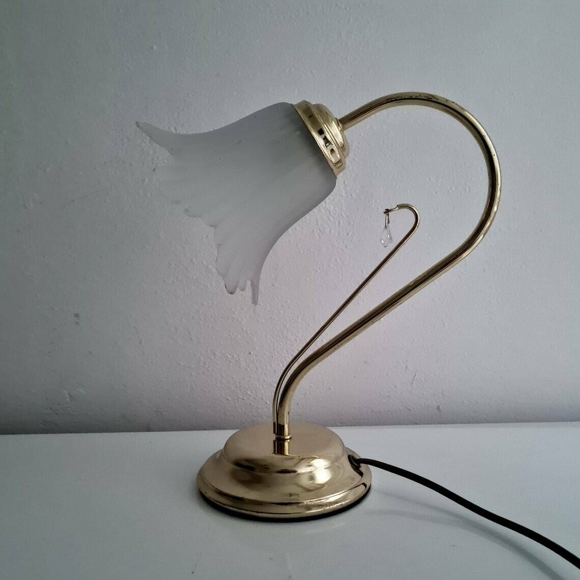 Vintage Hollywood Regency Brass Table Lamp Retro Mid Century Modern Lamp Made In Italy photo buy