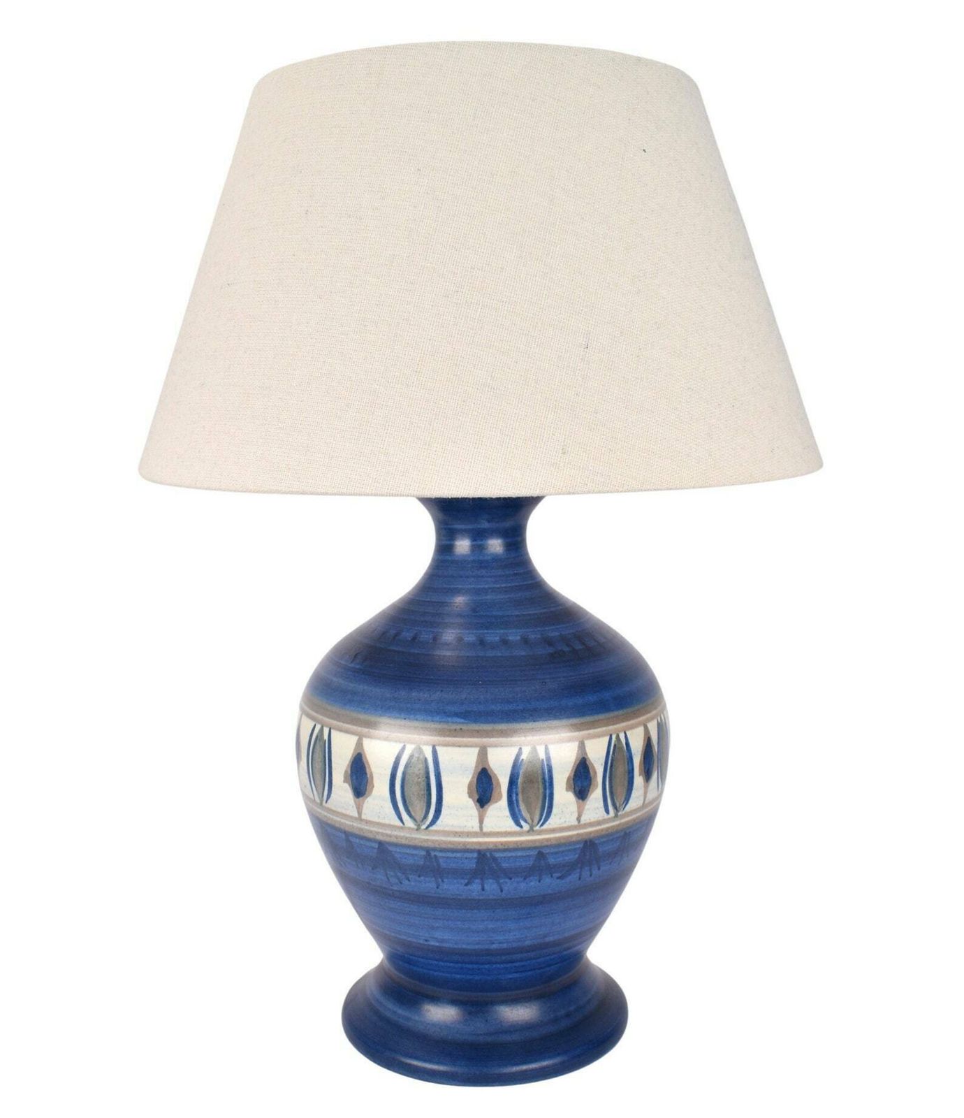 Mid Century Deense Tafellamp Van Winthers Keramik | Vintage Keramische Accentlamp Kobaltblauw Scandinavisch Nordisch | Scandi Aardewerk Japans