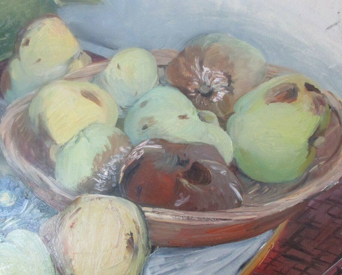 Original Oil Painting | Fruit Still Life | Unframed Oil Painting | British Contemporary Art photo vinterior