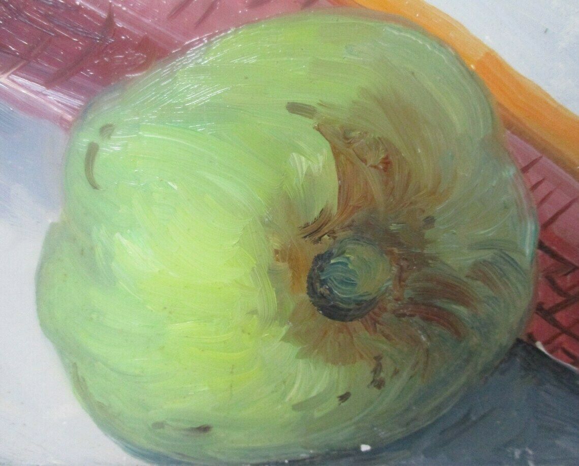 Original Oil Painting | Fruit Still Life | Unframed Oil Painting | British Contemporary Art photo vintage