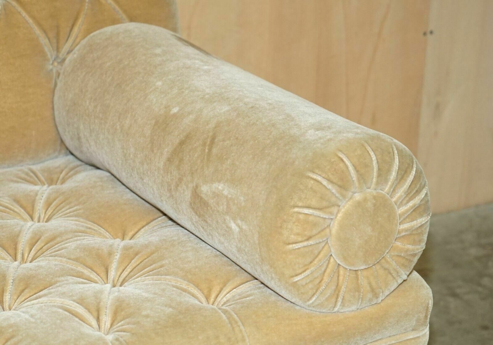 photo vinterior Owned By Madonna Luxury George Smith Bolster Mohair Velvet Chesterfield Sofa