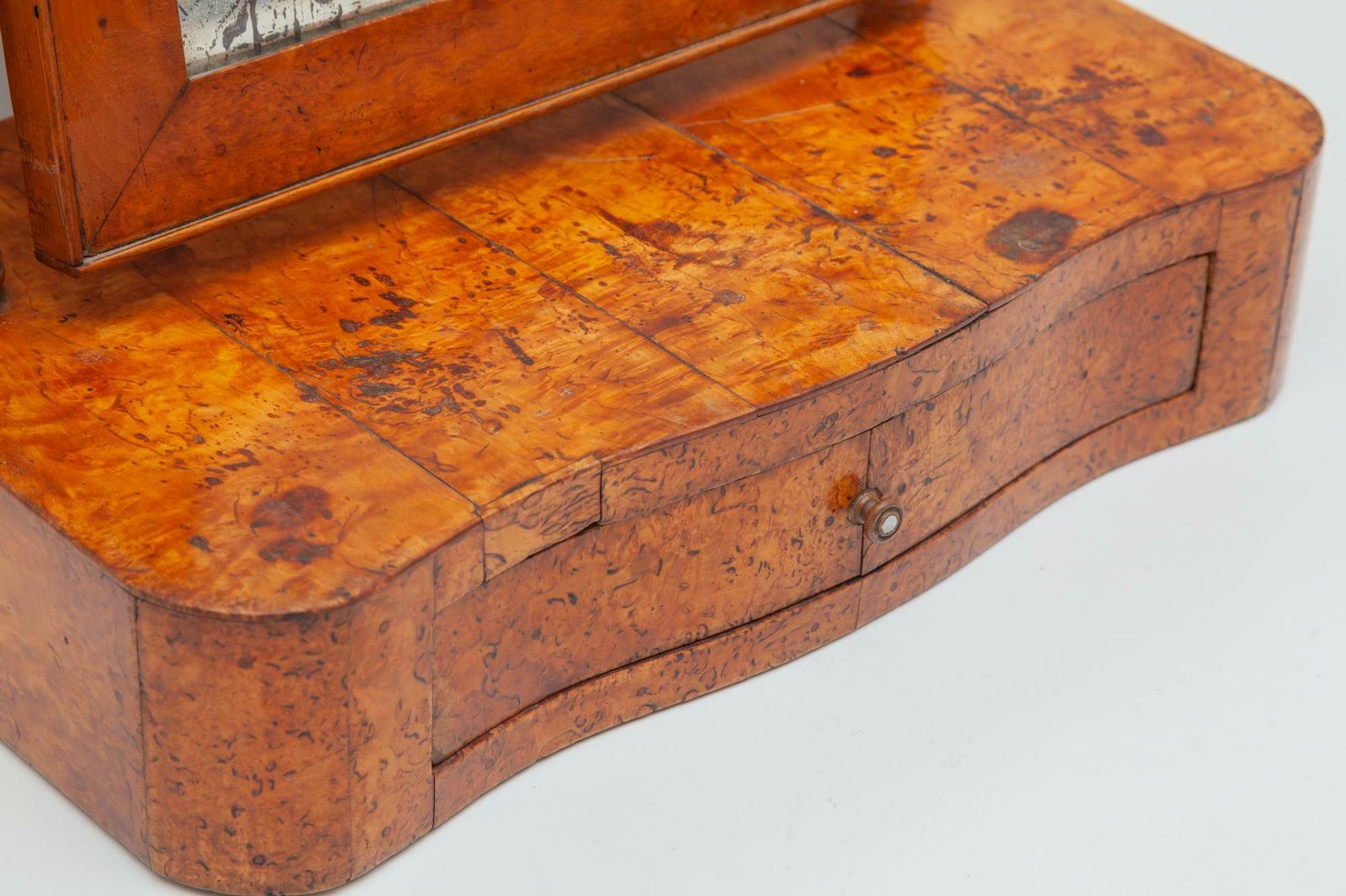 Antique Biedermeier Vanity Table Mirror In Burlwood, 19th Century, Germany photo buy