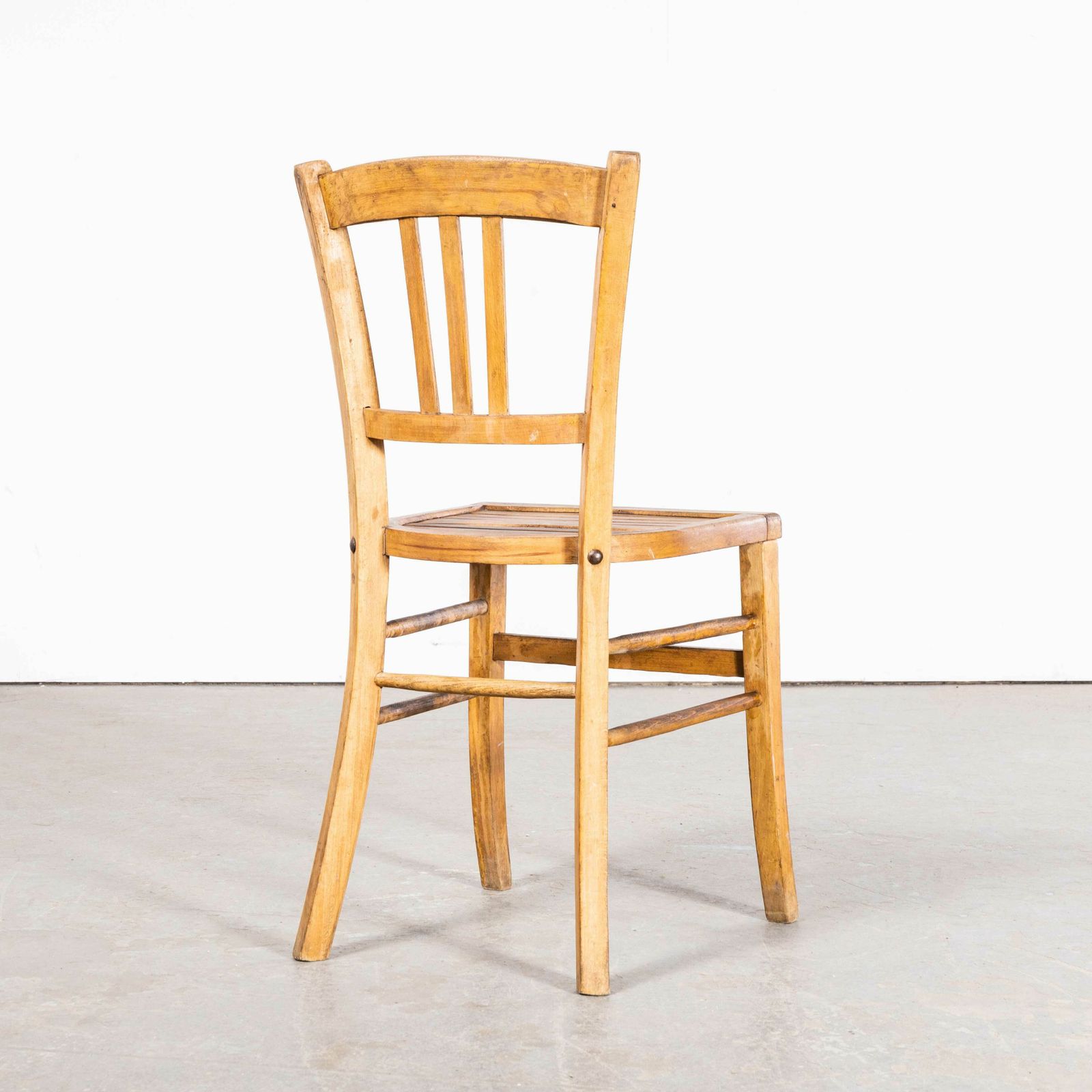 1950’s Original French Slatted Farmhouse Chairs From Provence – Set Of Ten photo for sale