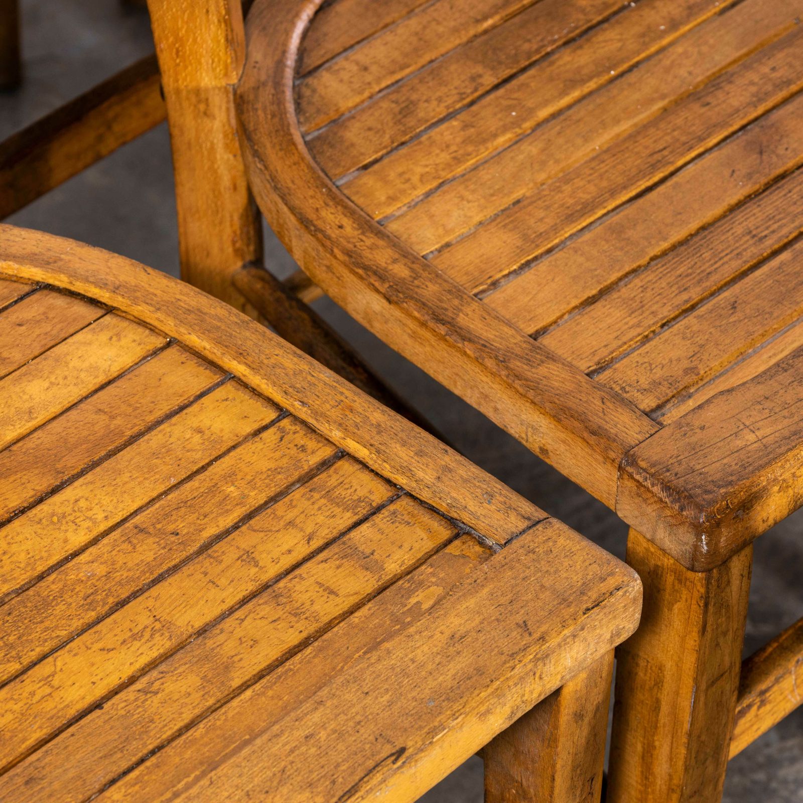 1950’s Original French Slatted Farmhouse Chairs From Provence – Set Of Ten photo buy