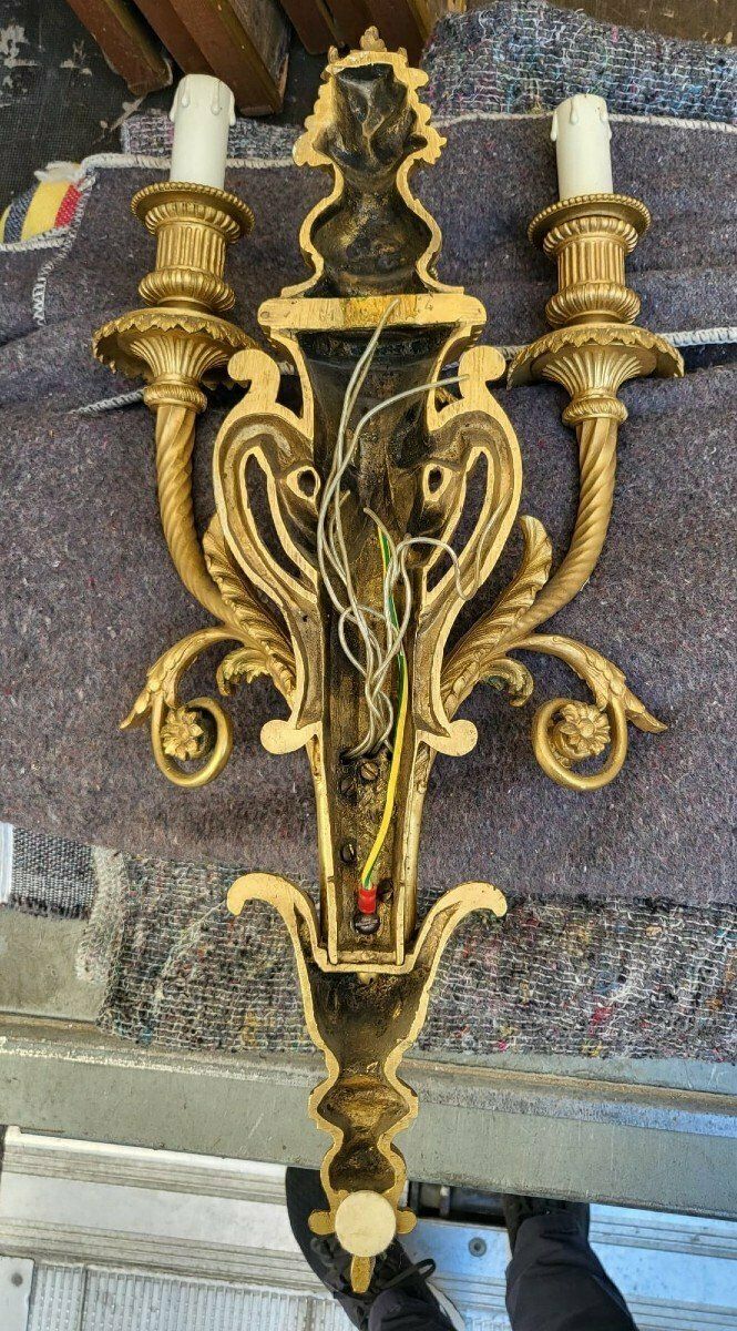 Pair Of Louis XVI Gilt Bronze Sconces, Xixth Century photo 2350.0