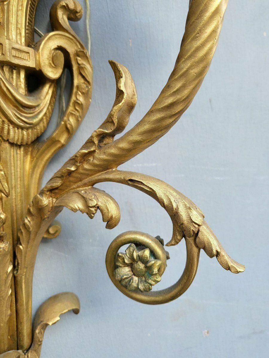 photo furniture Pair Of Louis XVI Gilt Bronze Sconces, Xixth Century