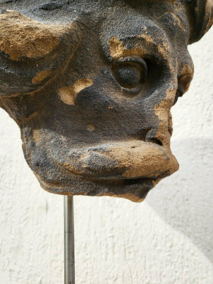 photo for sale Stone Head Sculpture, United Kingdom, Xviith Century