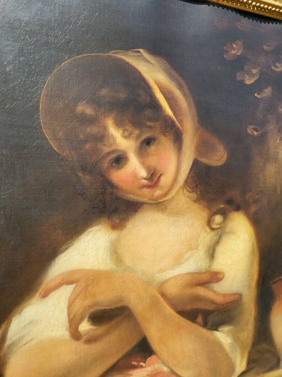 Portrait Of Young Woman, Oil On Canvas Xixth Century photo for sale