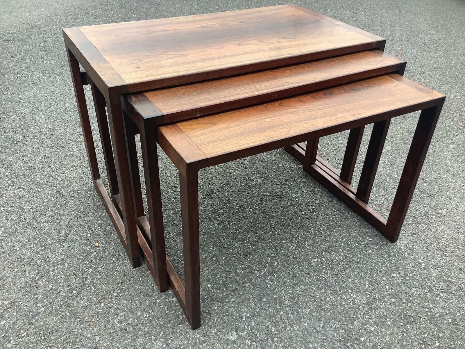 Danish Midcentury Rosewood Nest Of Table By Kai Kristiansen