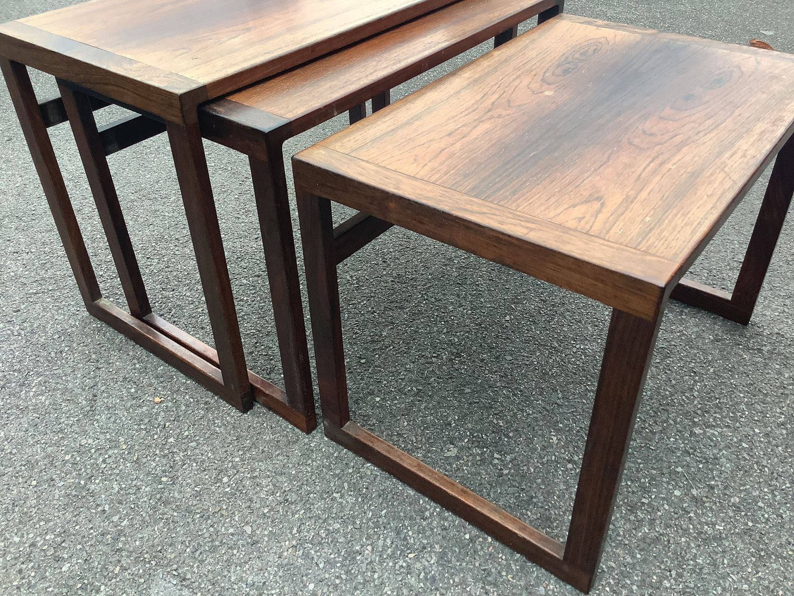 Danish Midcentury Rosewood Nest Of Table By Kai Kristiansen photo for sale