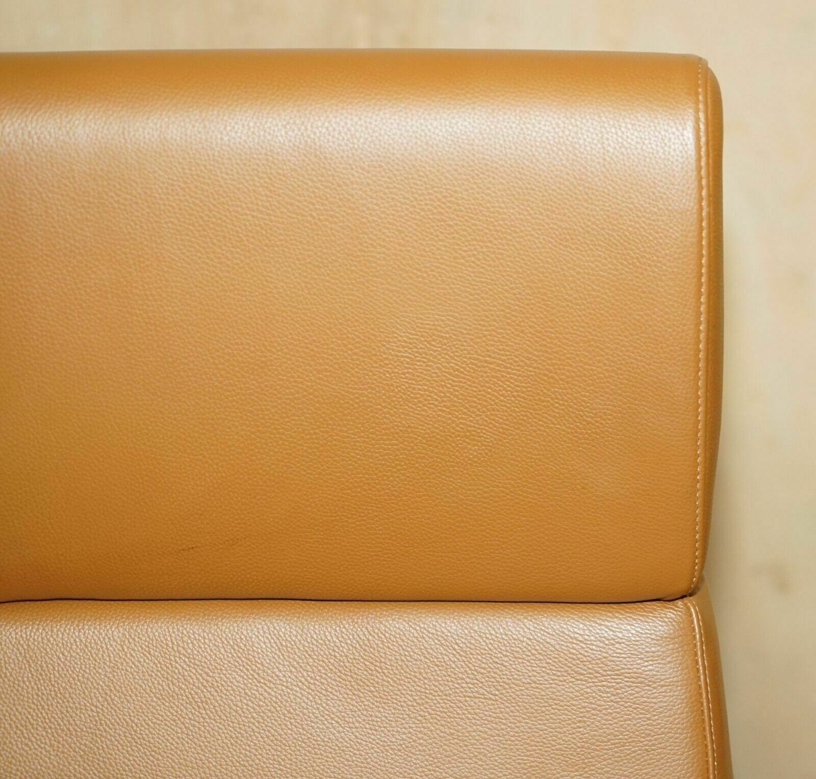 Bob Anderson Jill Cognac Brown Leather Jill Lounge Armchair And Ottoman Footstool photo buy