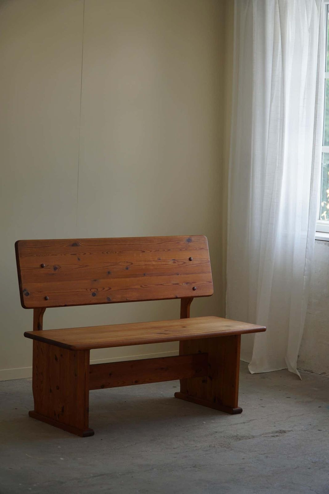 Mid Century Modern Bench In Pine, Made By A Swedish Cabinetmaker In The 1970s photo for sale