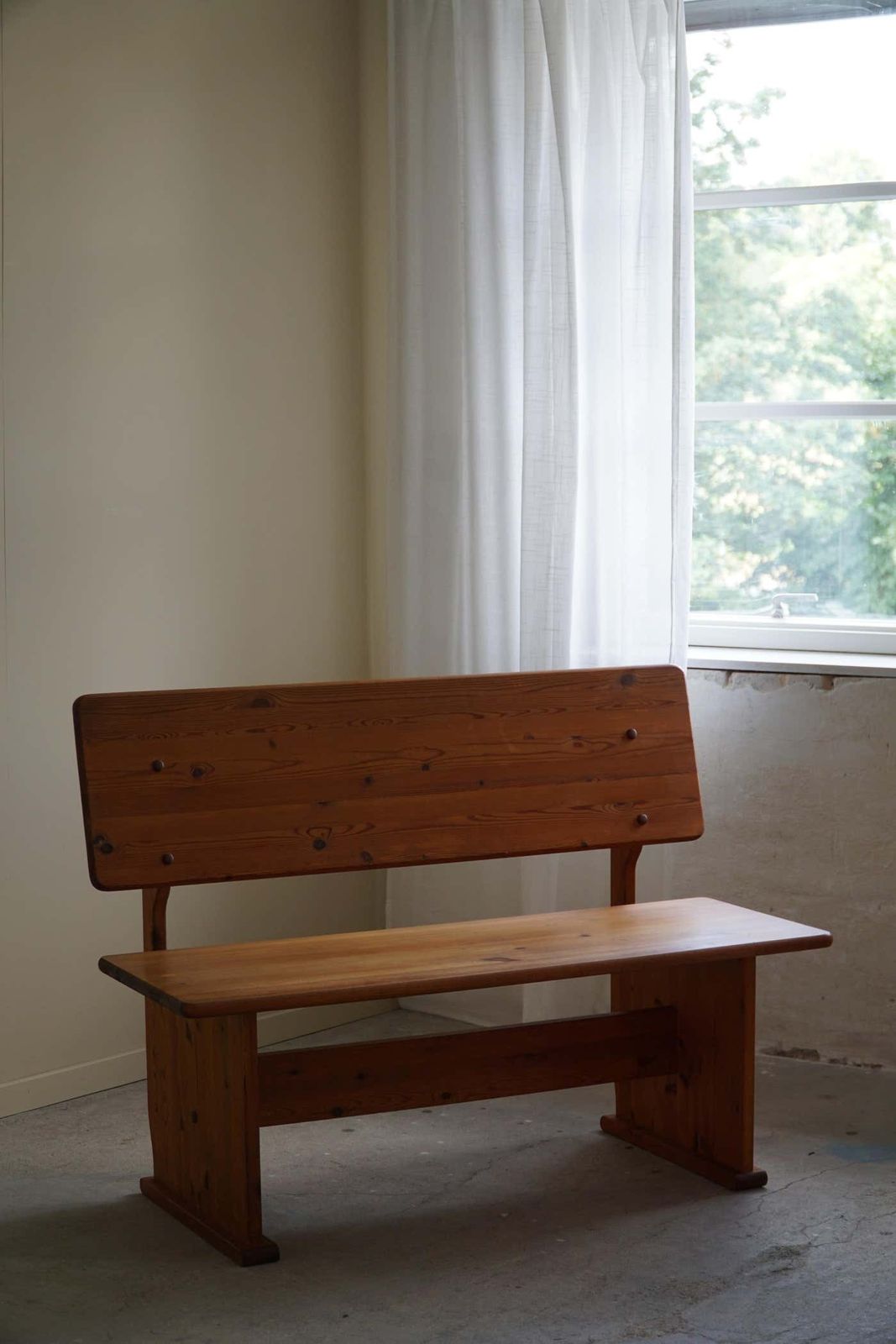 Mid Century Modern Bench In Pine, Made By A Swedish Cabinetmaker In The 1970s photo Furniture