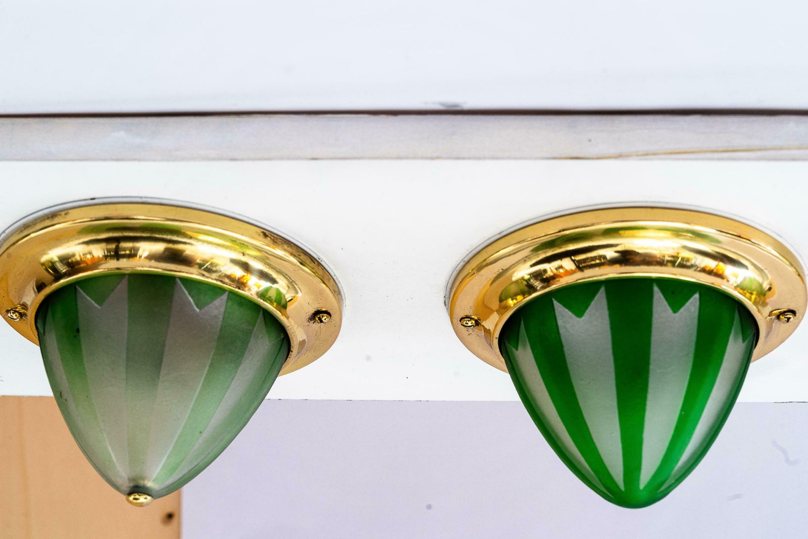 6x Art Deco Spotlights With Original Glass Shades Vienna 1920s photo vinterior