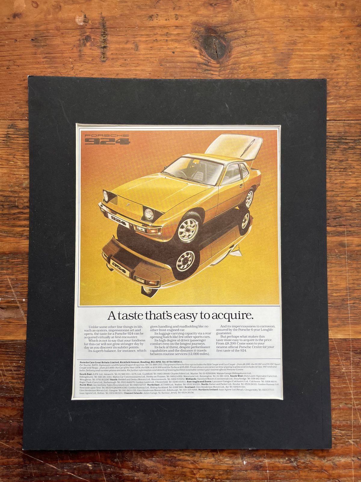 Porsche 924 Original Advertisement Print 1970s