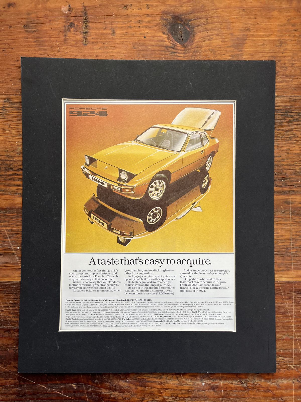 Porsche 924 Original Advertisement Print 1970s photo Art