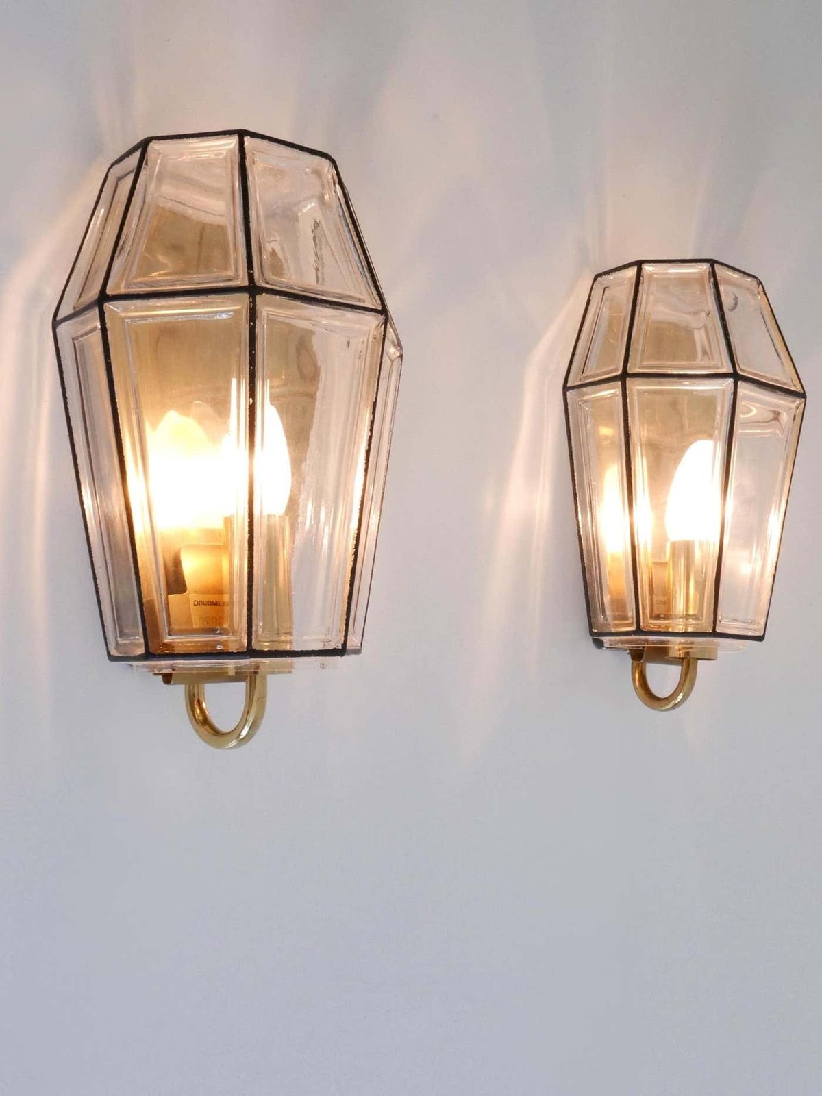 Set Of Two Mid Century Modern Sconces Or Wall Fixtures By Glashütte Limburg photo furniture