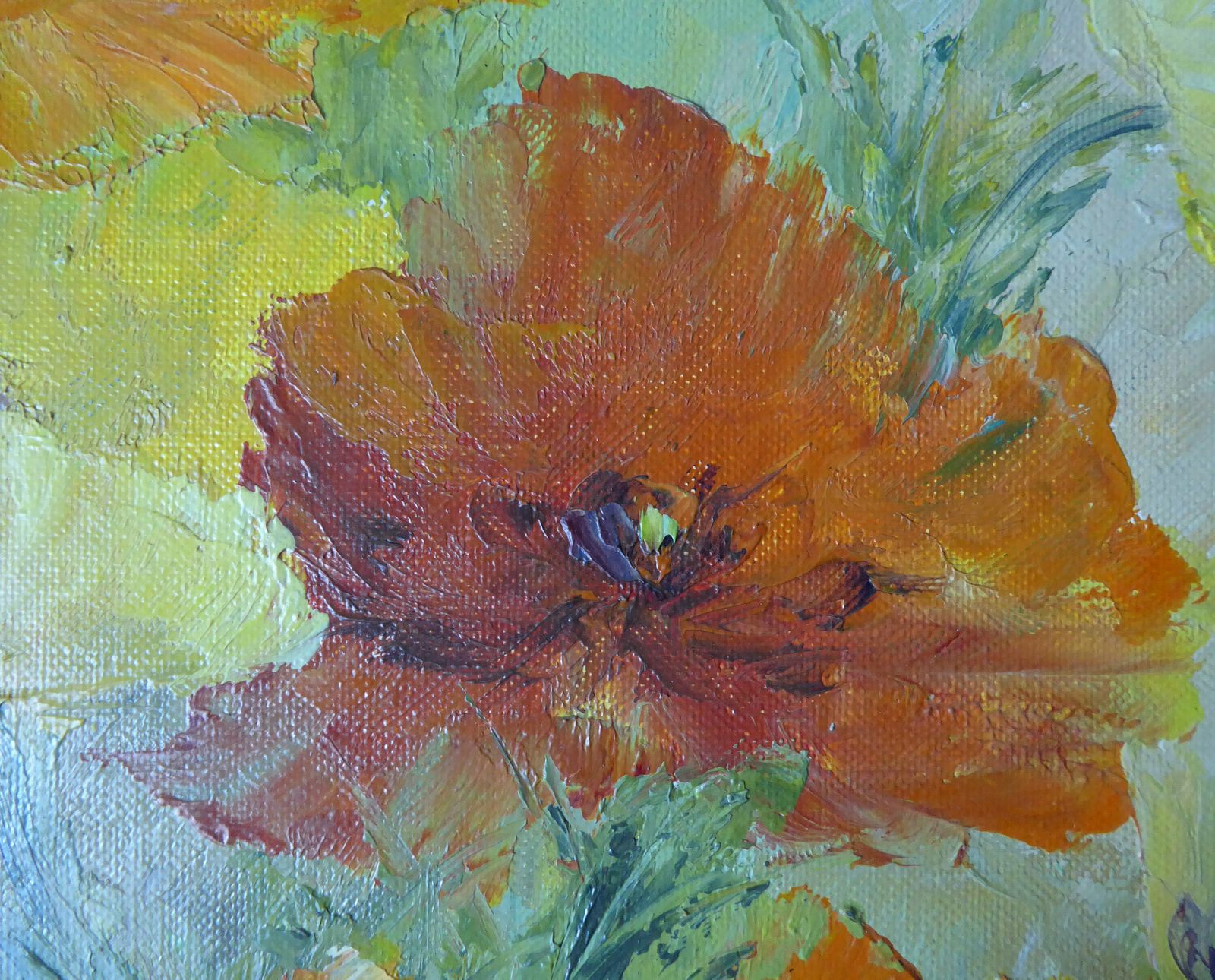 Chola Lainez Signed Original Floral Oil On Canvas photo buy