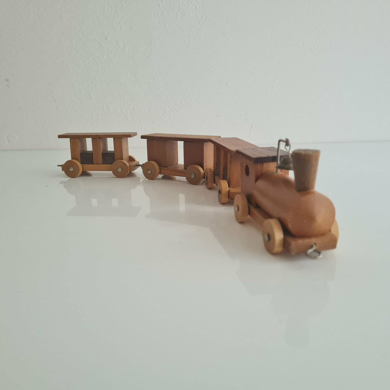 Vintage Duits Loquai Holzkunst Houten Trein Putz Miniatuur photo Kunst