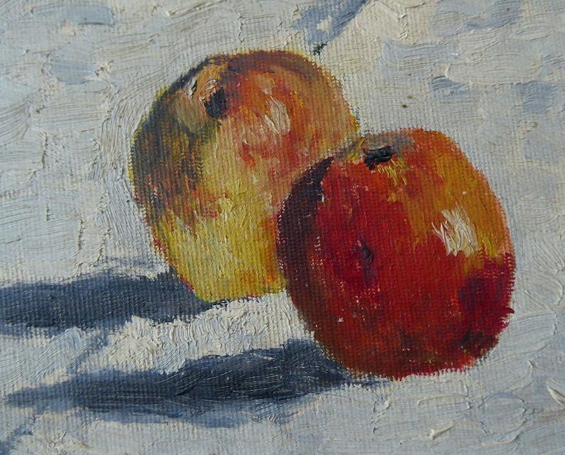 Vintage Still Life Painting | Original Painting After Alfred Sisley 1876 | Pommes Et Raisins Dans Un Panier | Impressionist Art photo 92.0