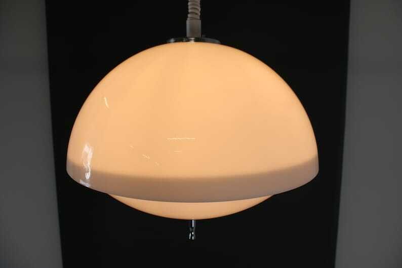 Meblo For Guzzini Space Age Pendant Lamp/An Extremely Rare Lamp/Yugoslavia From 1970's/Mcm Lighting/Ceiling Lamp/Meblo Retro Lamp photo vintage