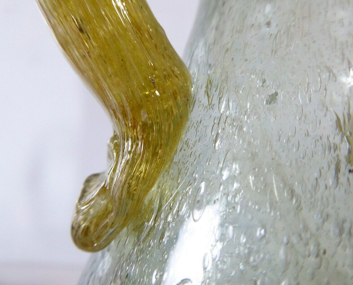 photo furniture Bubble Glass Vase | Antique French Glass Vase | Green Glass Amphora Vase | Water Carafe