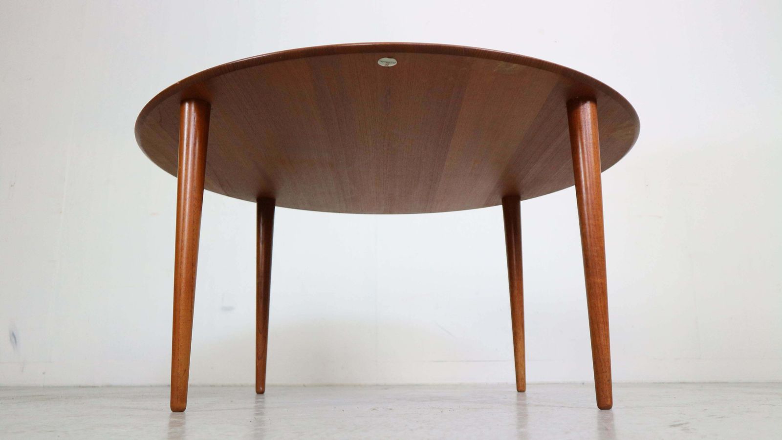 photo for sale Peter Hvidt& Orla Mølgaard Nielsen Teak Round Coffee Table For France& Son, 1950